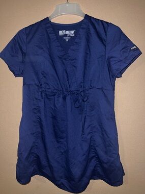 Grey's Anatomy Navy V-Neck Scrub Tunic with Drawstring Waist